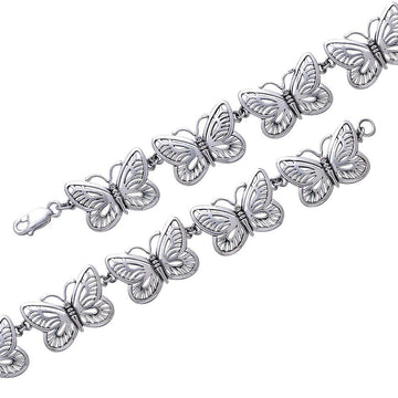 Channeling the butterflyโ€s spirit ~ Sterling Silver Jewelry Link Bracelet TBG220 - Jewelry